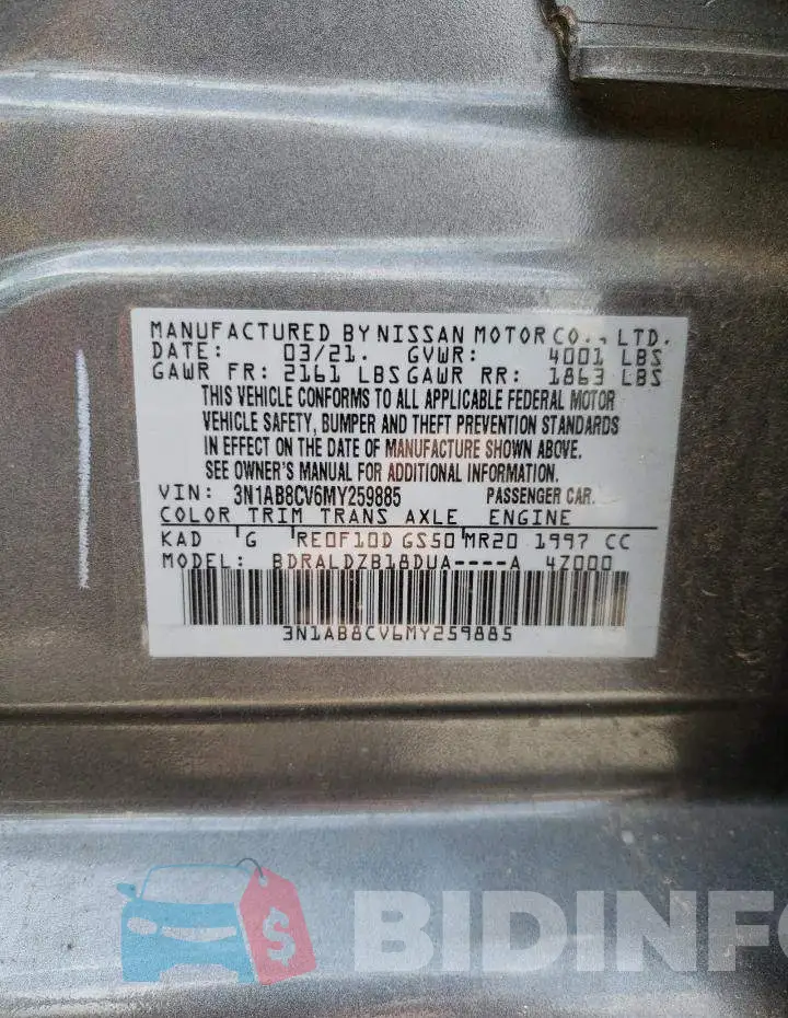 3N1AB8CV6MY259885 Photo# 12