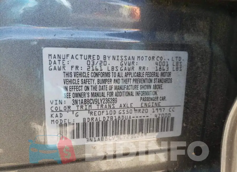 3N1AB8CV9LY236289 Photo# 12