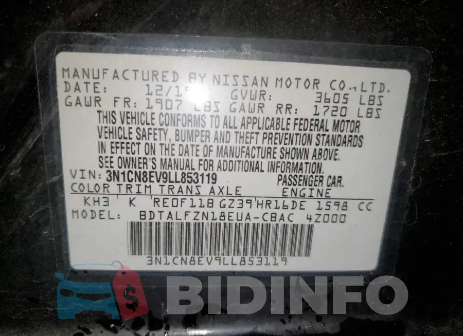 3N1CN8EV9LL853119 Photo# 13