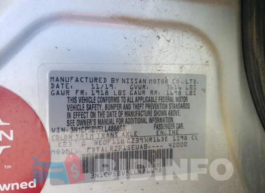 3N1CP5BV5LL486698 Photo# 13