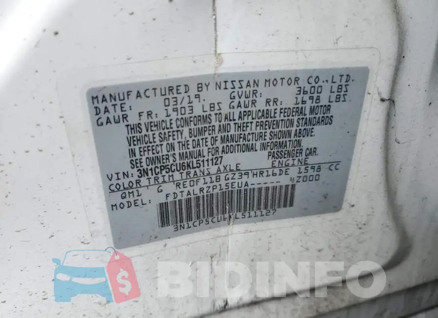 3N1CP5CU6KL511127 Photo# 12