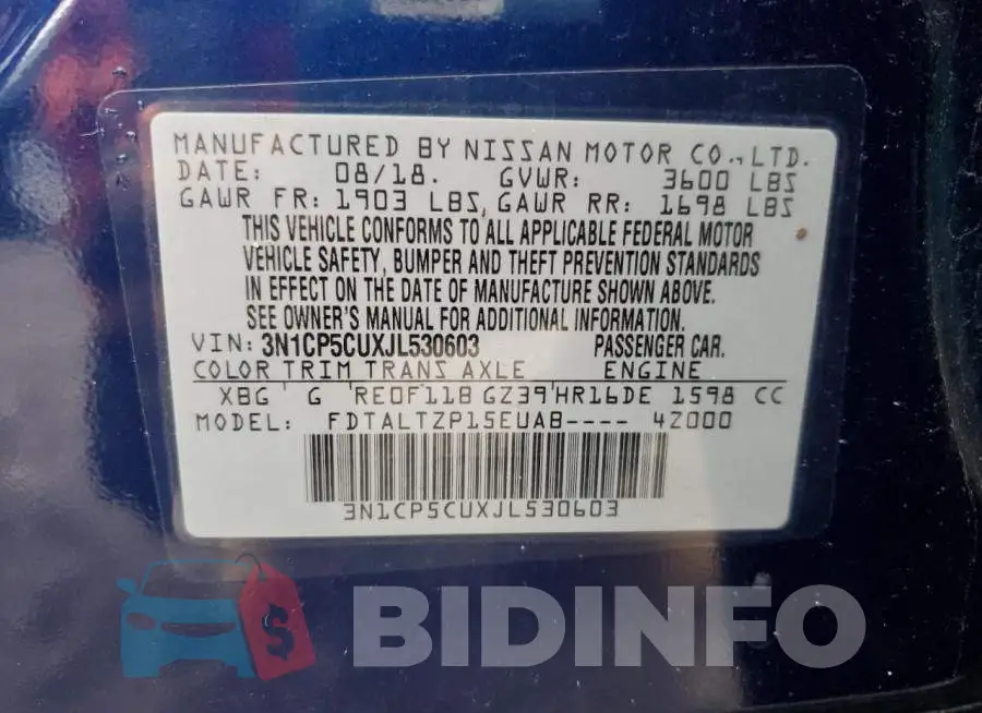 3N1CP5CUXJL530603 Photo# 14