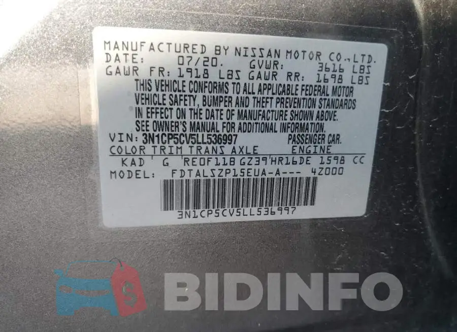 3N1CP5CV5LL536997 Photo# 13