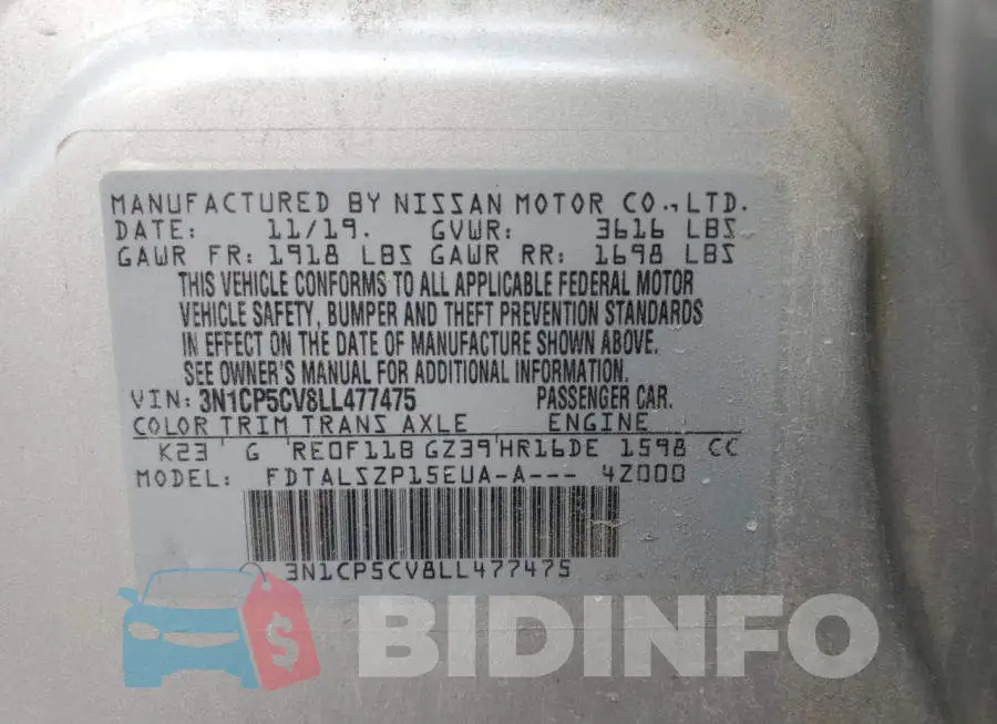 3N1CP5CV8LL477475 Photo# 13