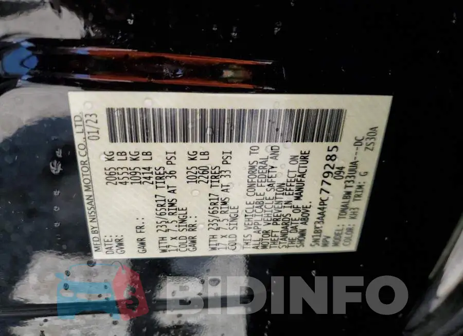 5N1BT3AA4PC779285 Photo# 14