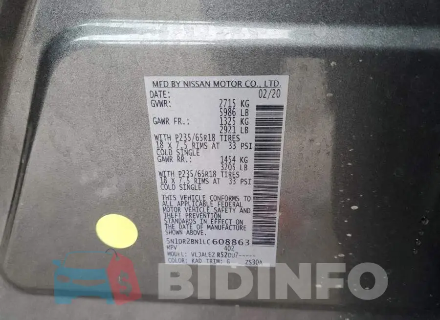 5N1DR2BN1LC608863 Photo# 12