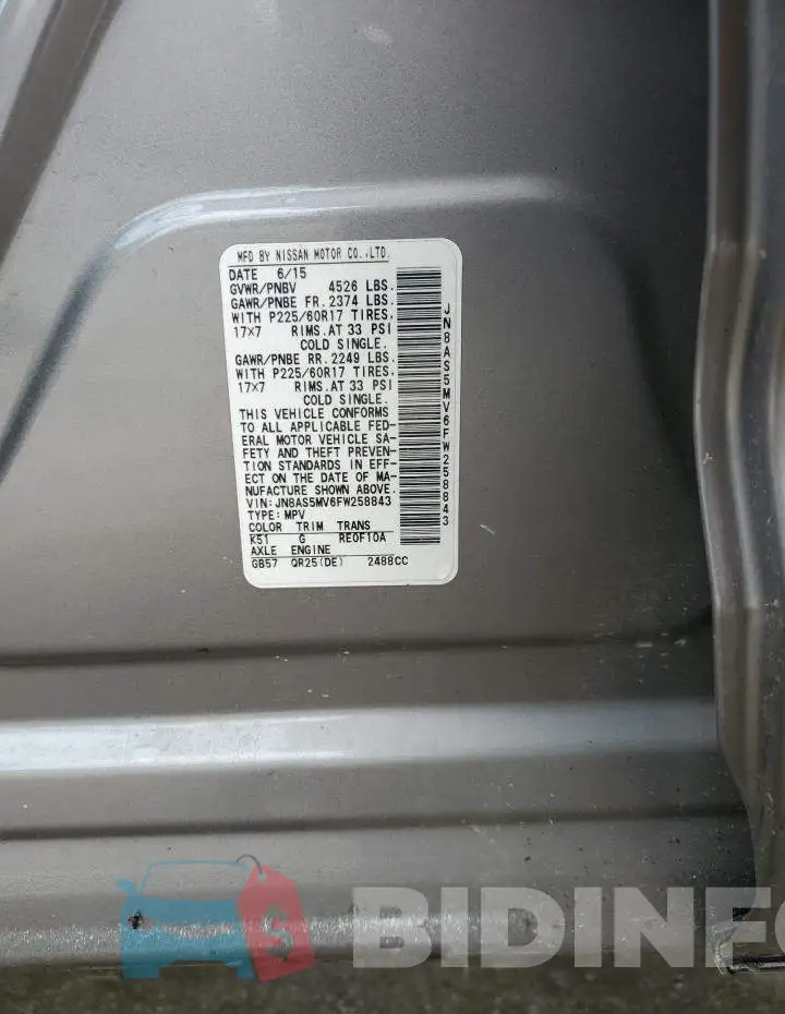JN8AS5MV6FW258843 Photo# 13