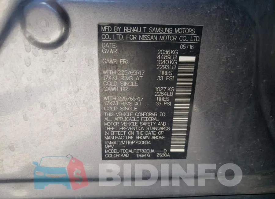 KNMAT2MT1GP700834 Photo# 14