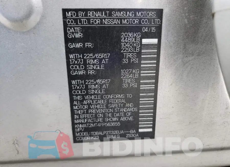 KNMAT2MT4FP563855 Photo# 13