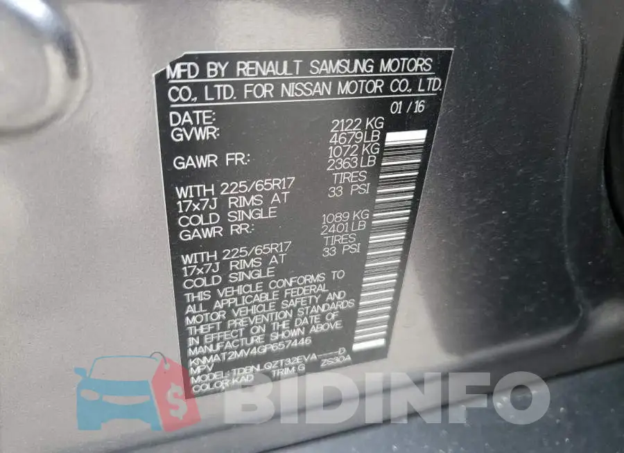 KNMAT2MV4GP657446 Photo# 12