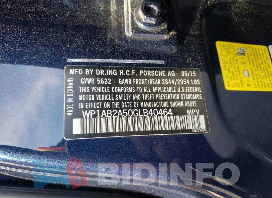 WP1AB2A50GLB40464 Photo# 12