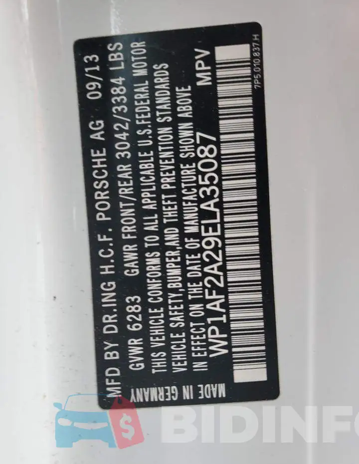 WP1AF2A29ELA35087 Photo# 13