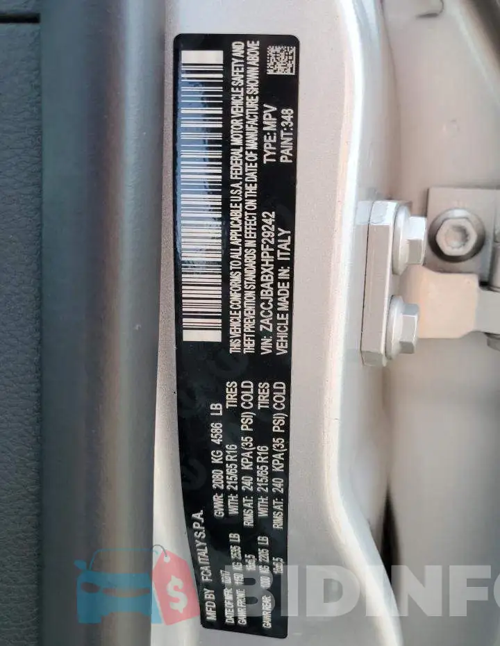 ZACCJBABXHPF29242 Photo# 13