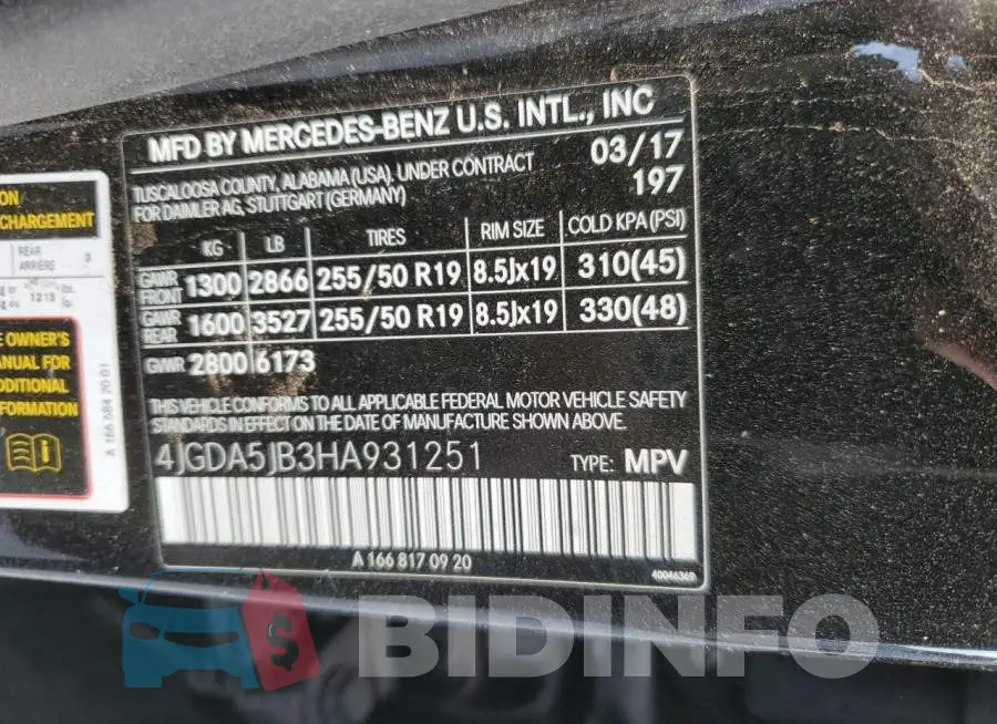 4JGDA5JB3HA931251 Photo# 14