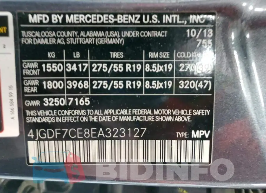 4JGDF7CE8EA323127 Photo# 13