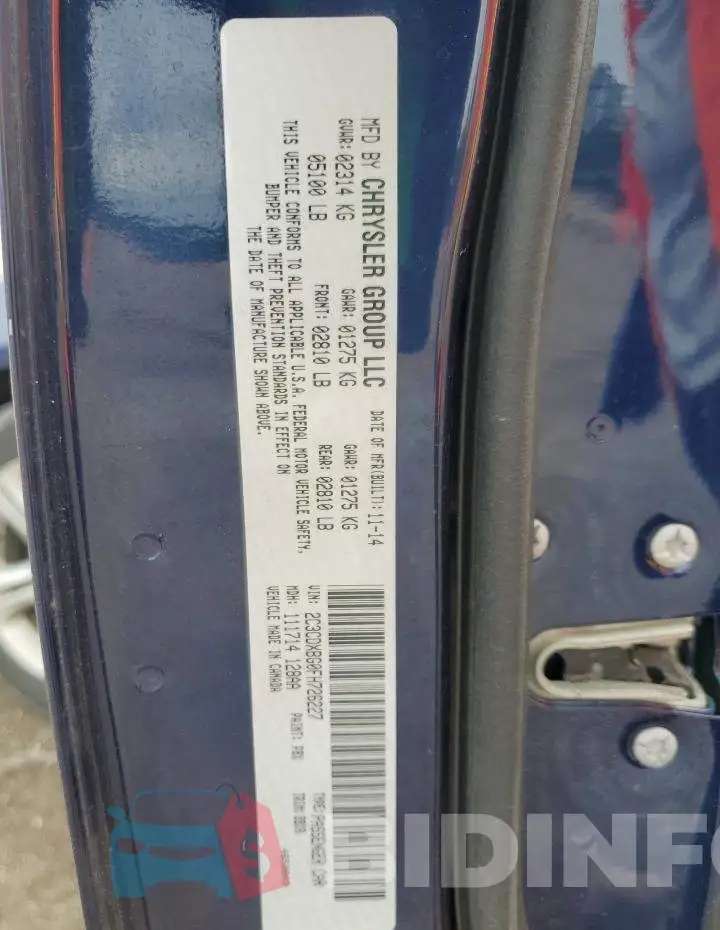 2C3CDXBG0FH726227 Photo# 12