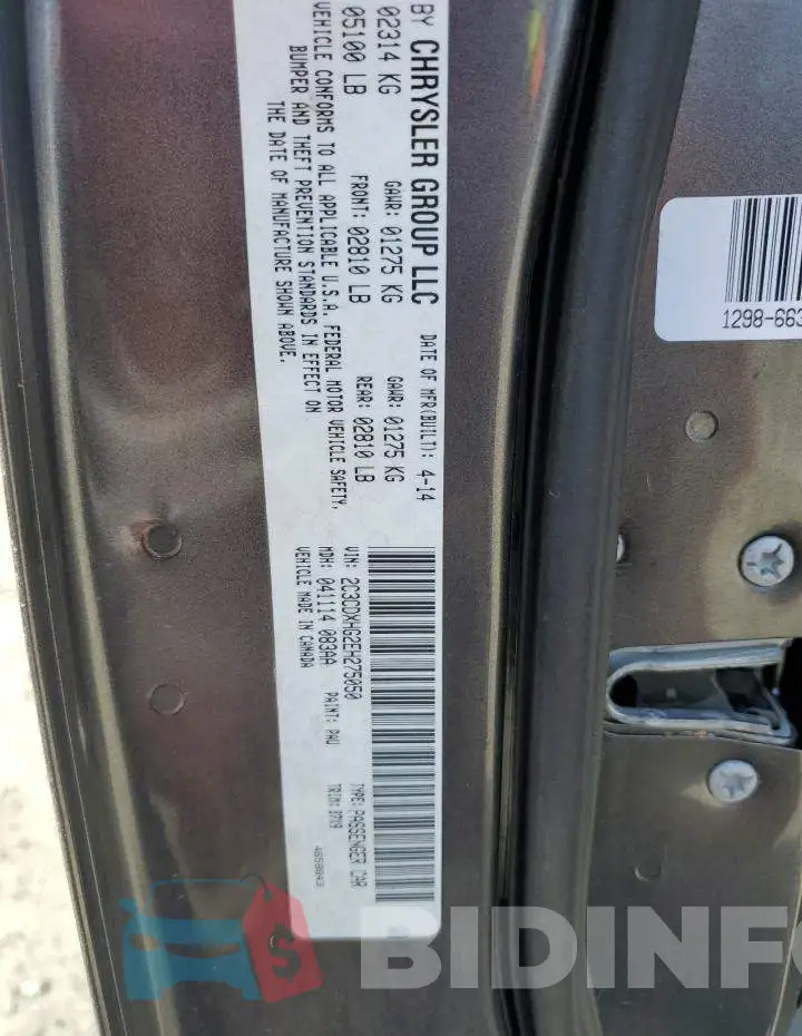 2C3CDXHG2EH275050 Photo# 12