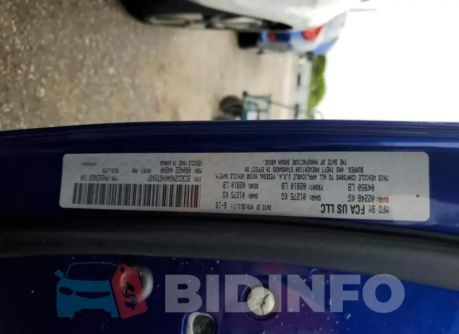 2C3CDZAG4KH672437 Photo# 13