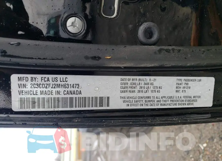2C3CDZFJ2MH631473 Photo# 12