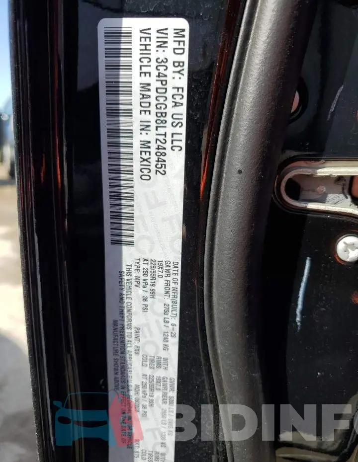 3C4PDCGB8LT248452 Photo# 14
