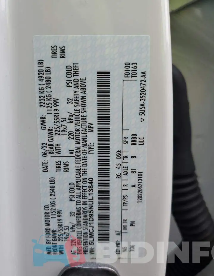 5LMCJ1D95NUL13840 Photo# 13