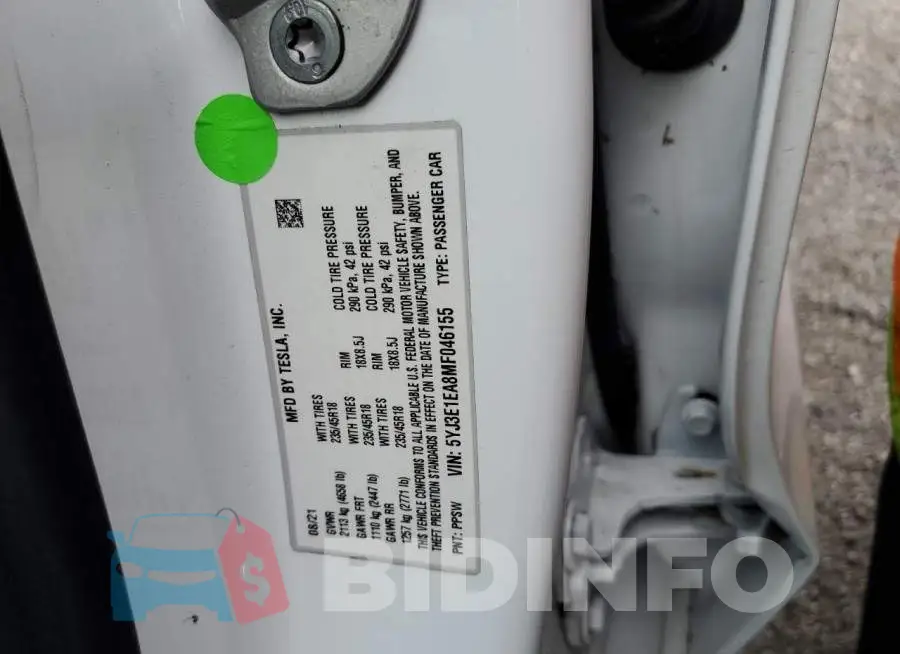 5YJ3E1EA8MF046155 Photo# 13