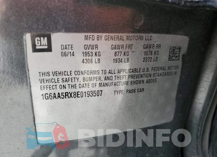 1G6AA5RX8E0193507 Photo# 12