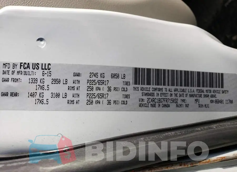 2C4RC1BG7FR715032 Photo# 13