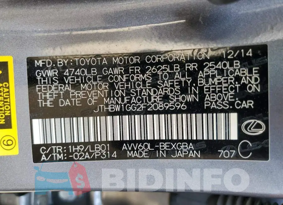 JTHBW1GG2F2089596 Photo# 13