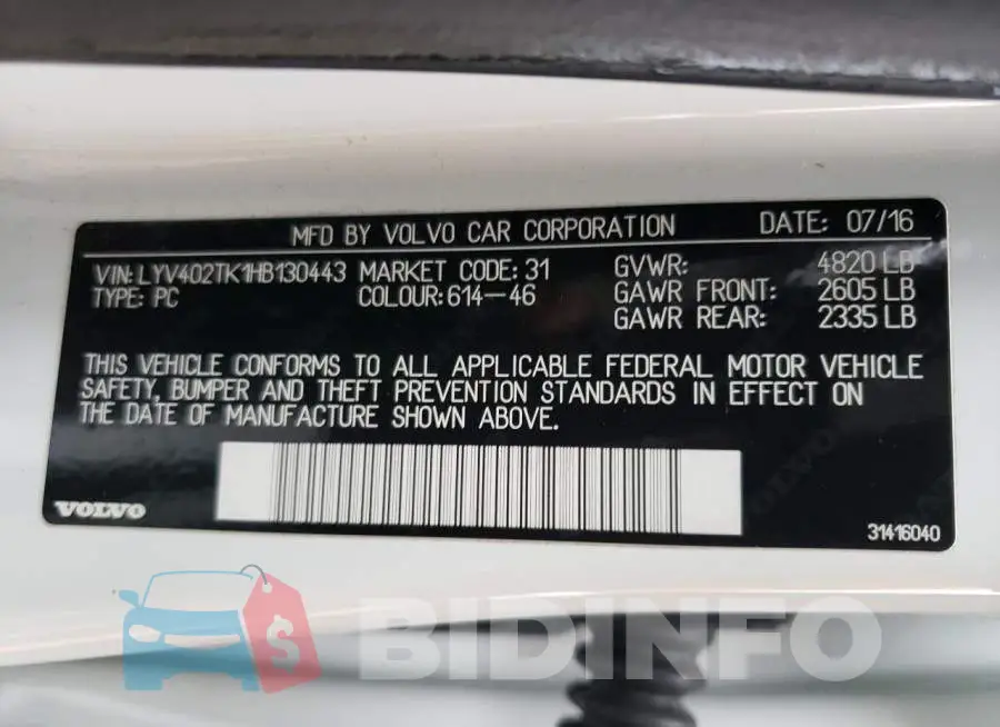 LYV402TK1HB130443 Photo# 13