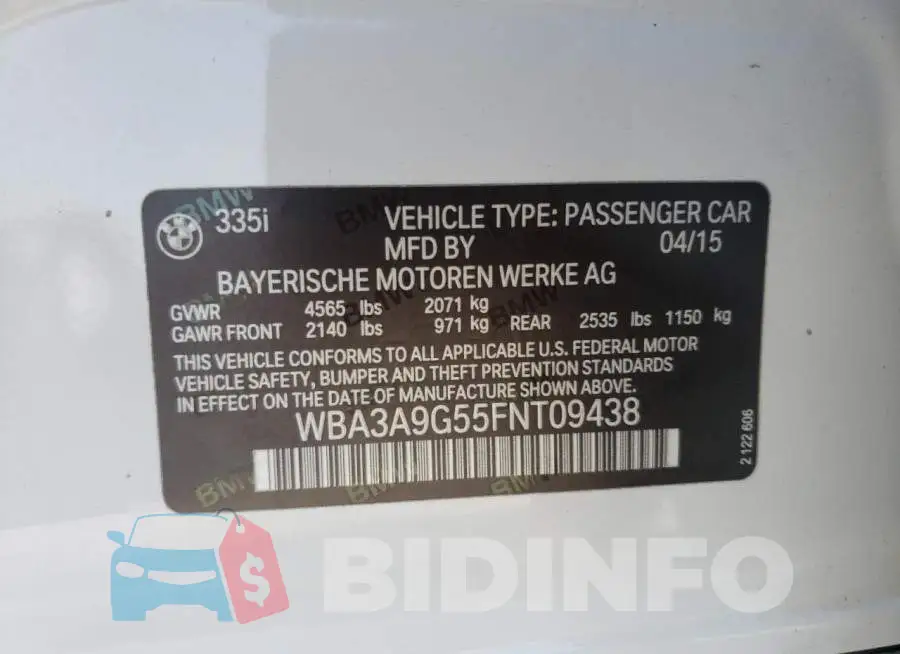 WBA3A9G55FNT09438 Photo# 13