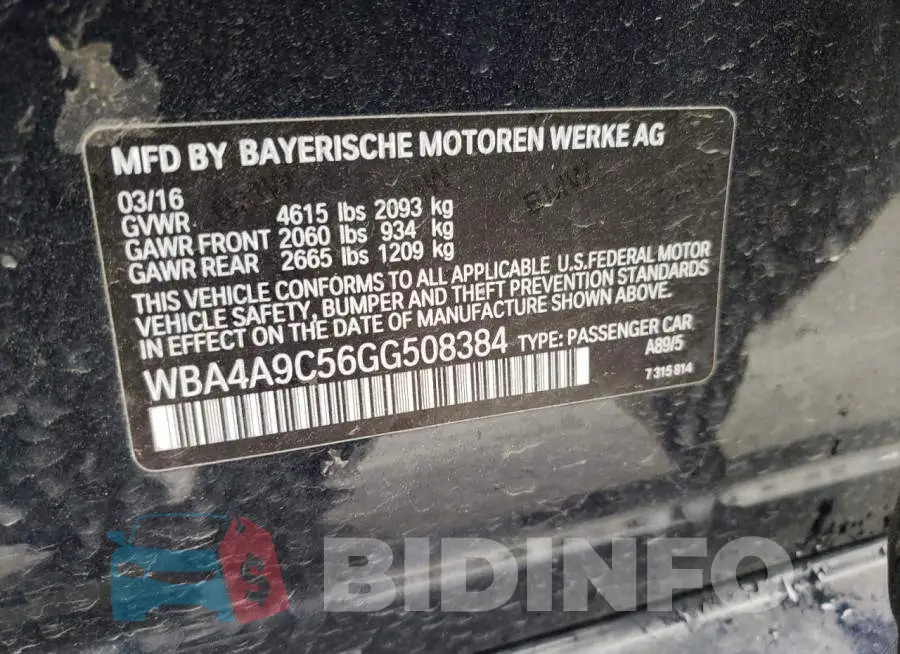WBA4A9C56GG508384 Photo# 12