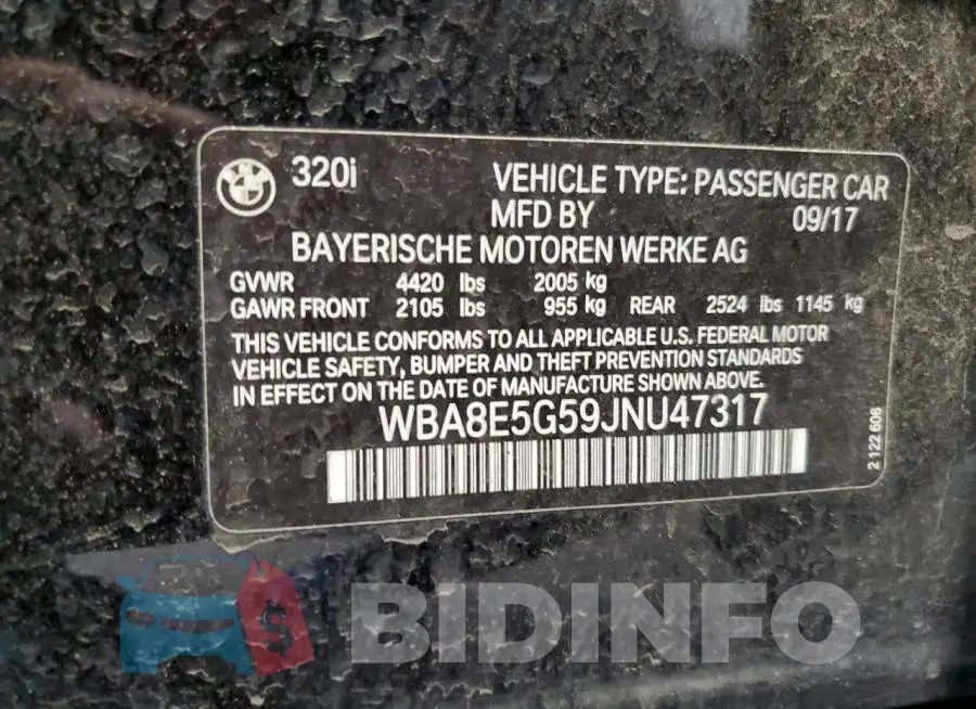 WBA8E5G59JNU47317 Photo# 12