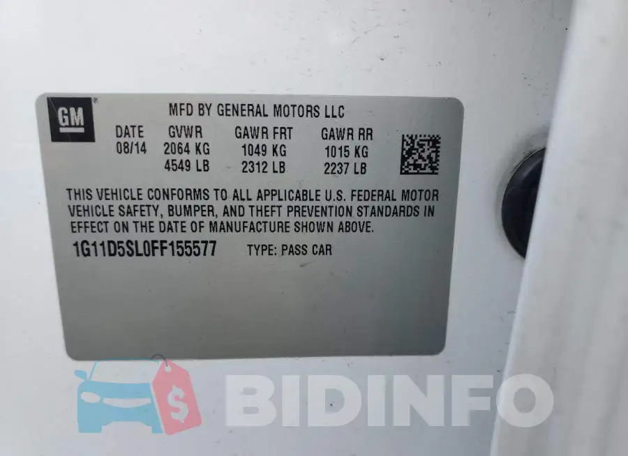 1G11D5SL0FF155577 Photo# 12