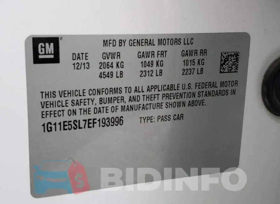 1G11E5SL7EF193996 Photo# 12
