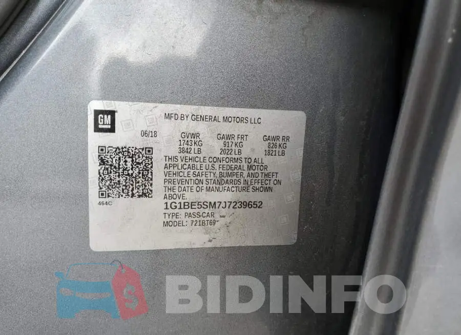 1G1BE5SM7J7239652 Photo# 12