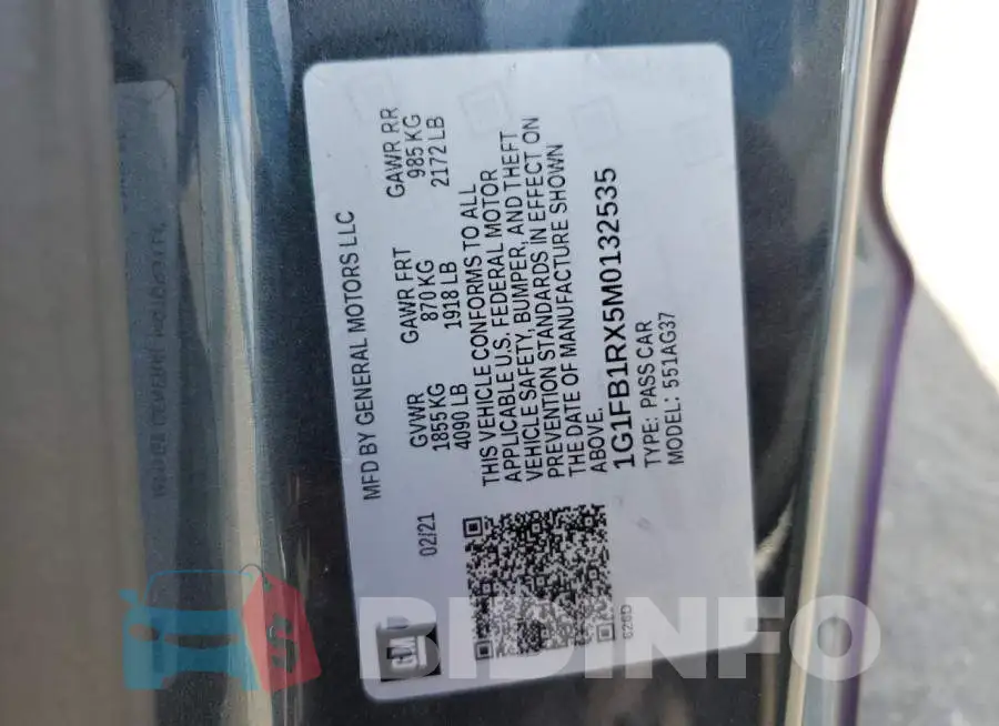 1G1FB1RX5M0132535 Photo# 12