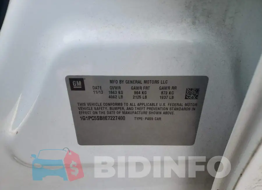 1G1PC5SB8E7227400 Photo# 12