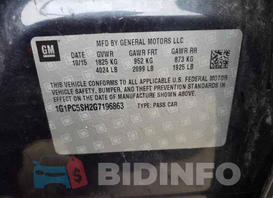 1G1PC5SH2G7196863 Photo# 12