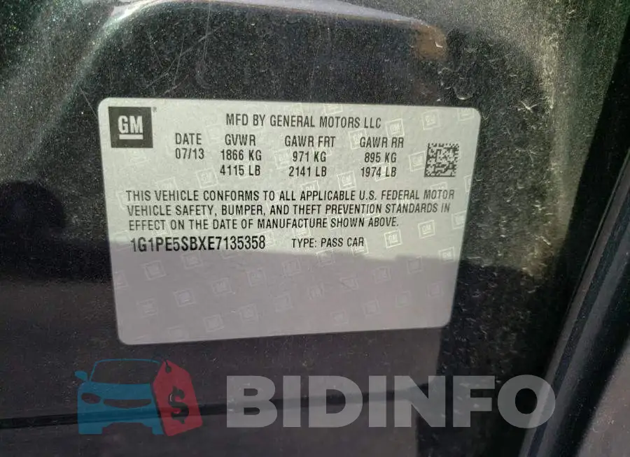 1G1PE5SBXE7135358 Photo# 12