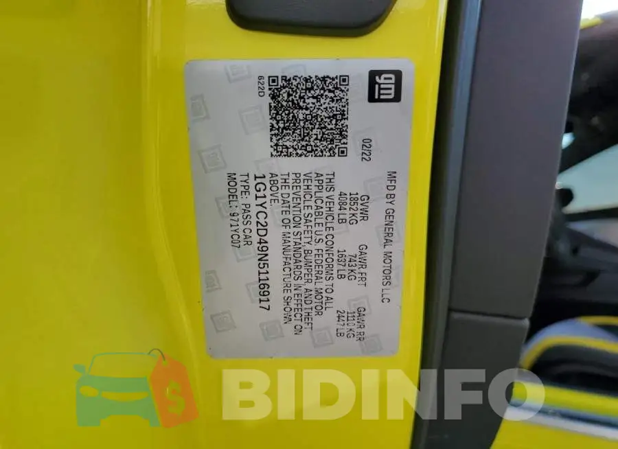 1G1YC2D49N5116917 Photo# 12