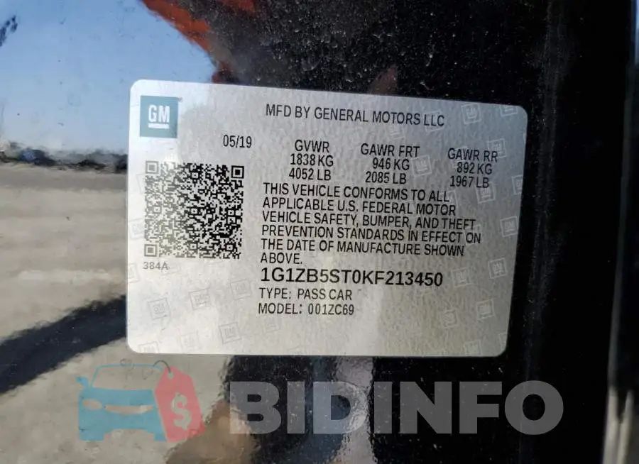 1G1ZB5ST0KF213450 Photo# 12