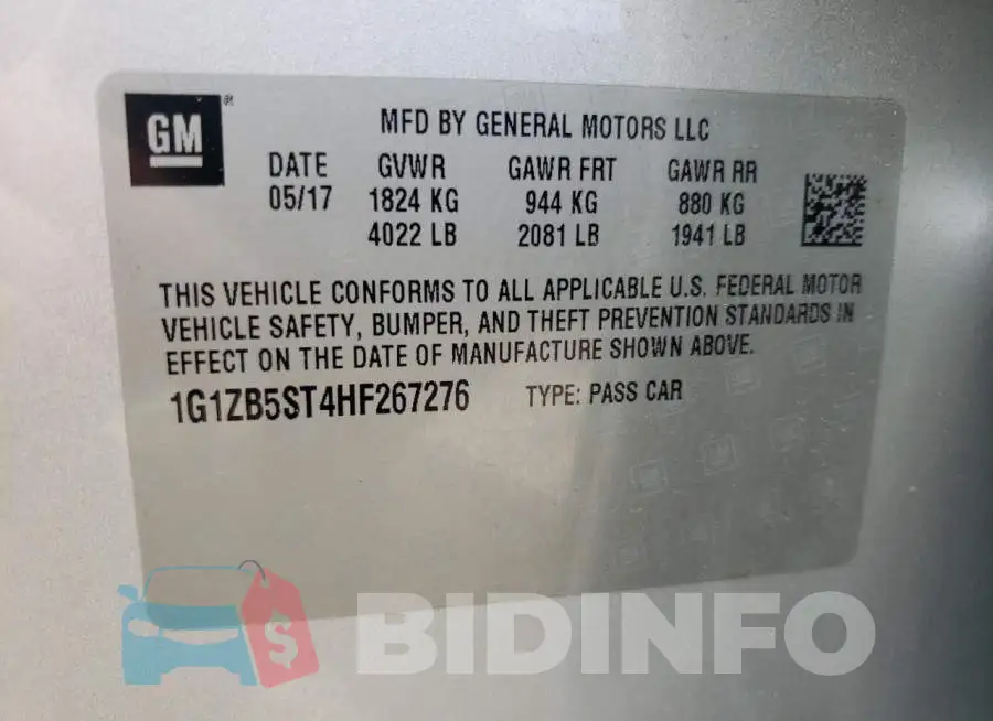 1G1ZB5ST4HF267276 Photo# 12