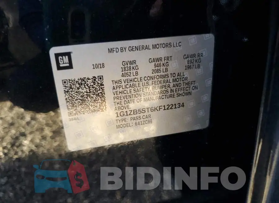 1G1ZB5ST6KF122134 Photo# 13