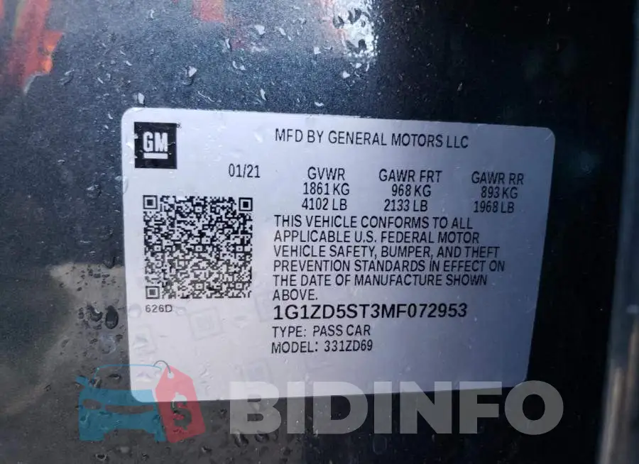 1G1ZD5ST3MF072953 Photo# 12