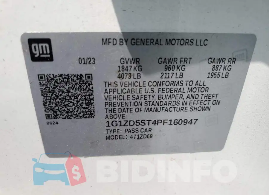 1G1ZD5ST4PF160947 Photo# 12