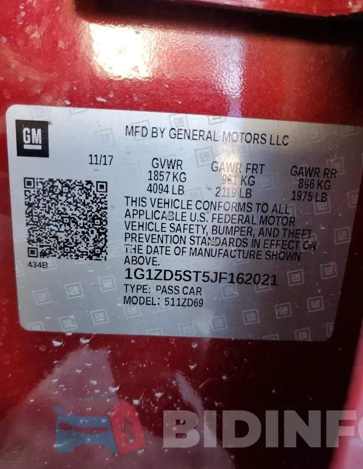 1G1ZD5ST5JF162021 Photo# 12