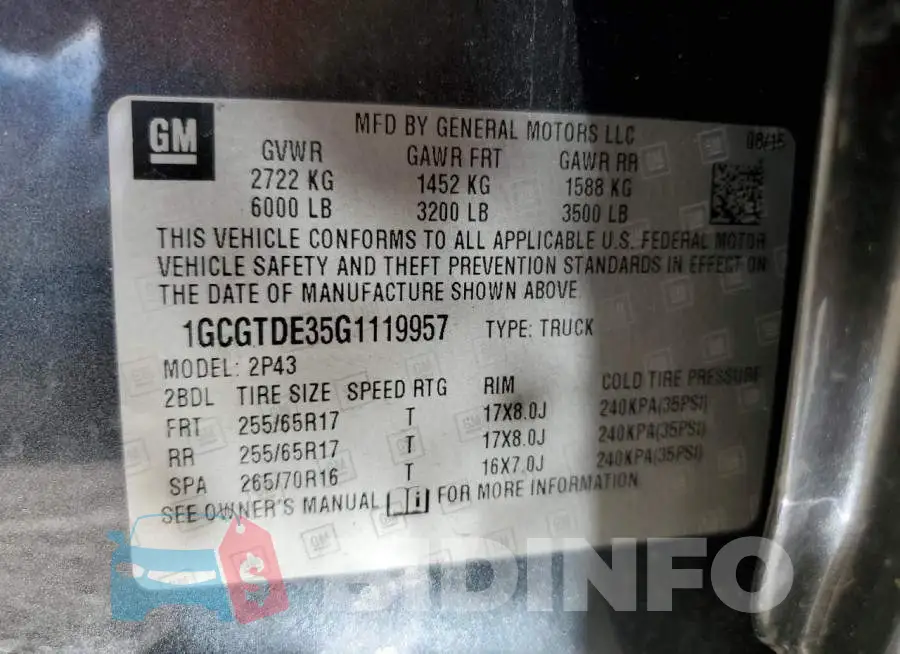 1GCGTDE35G1119957 Photo# 12