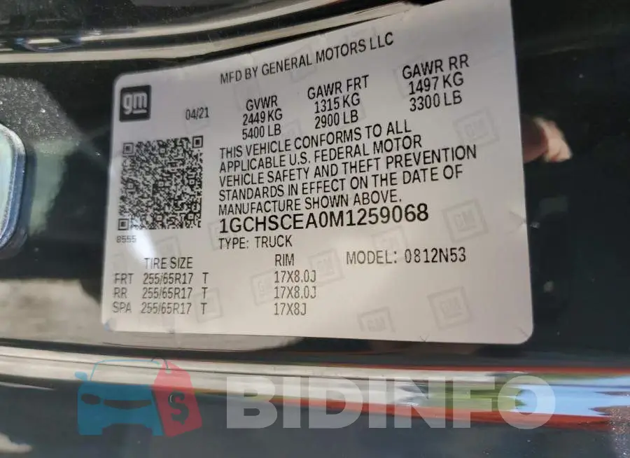 1GCHSCEA0M1259068 Photo# 13