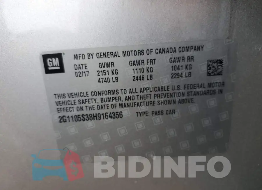 2G1105S38H9164356 Photo# 12